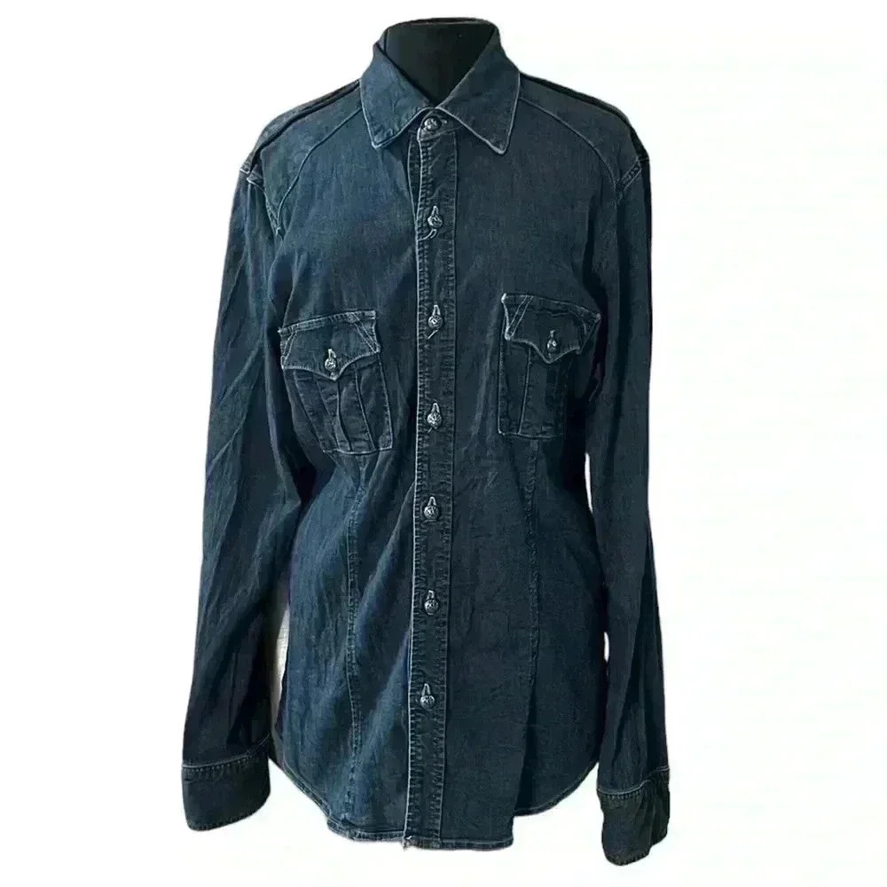 Rock and Republic Western Denim Button Front Top Size XL